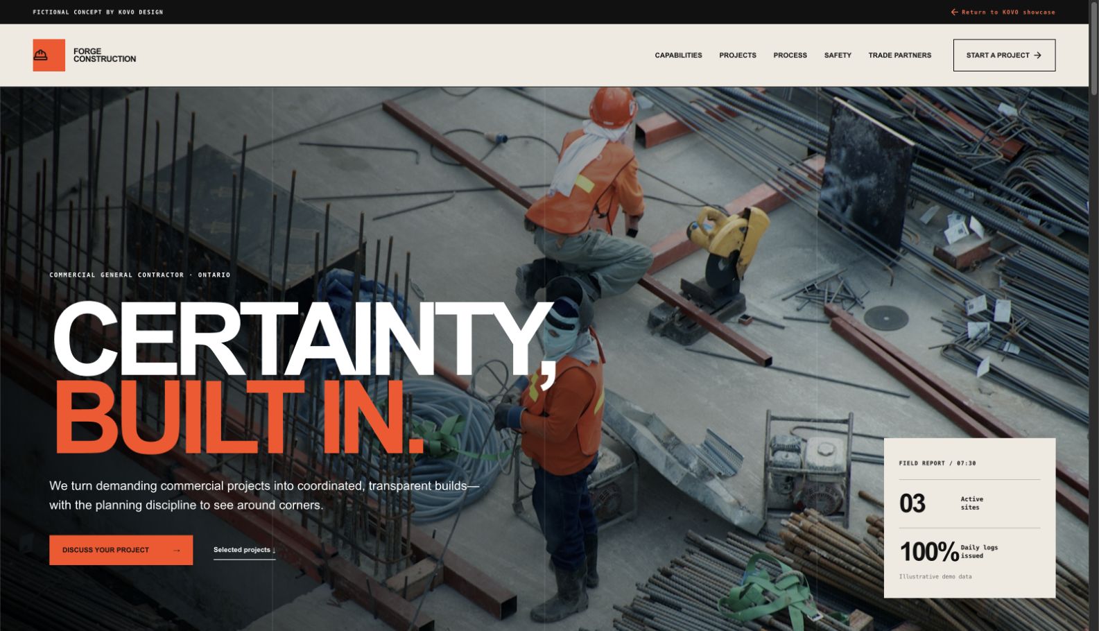 Forge Construction website preview