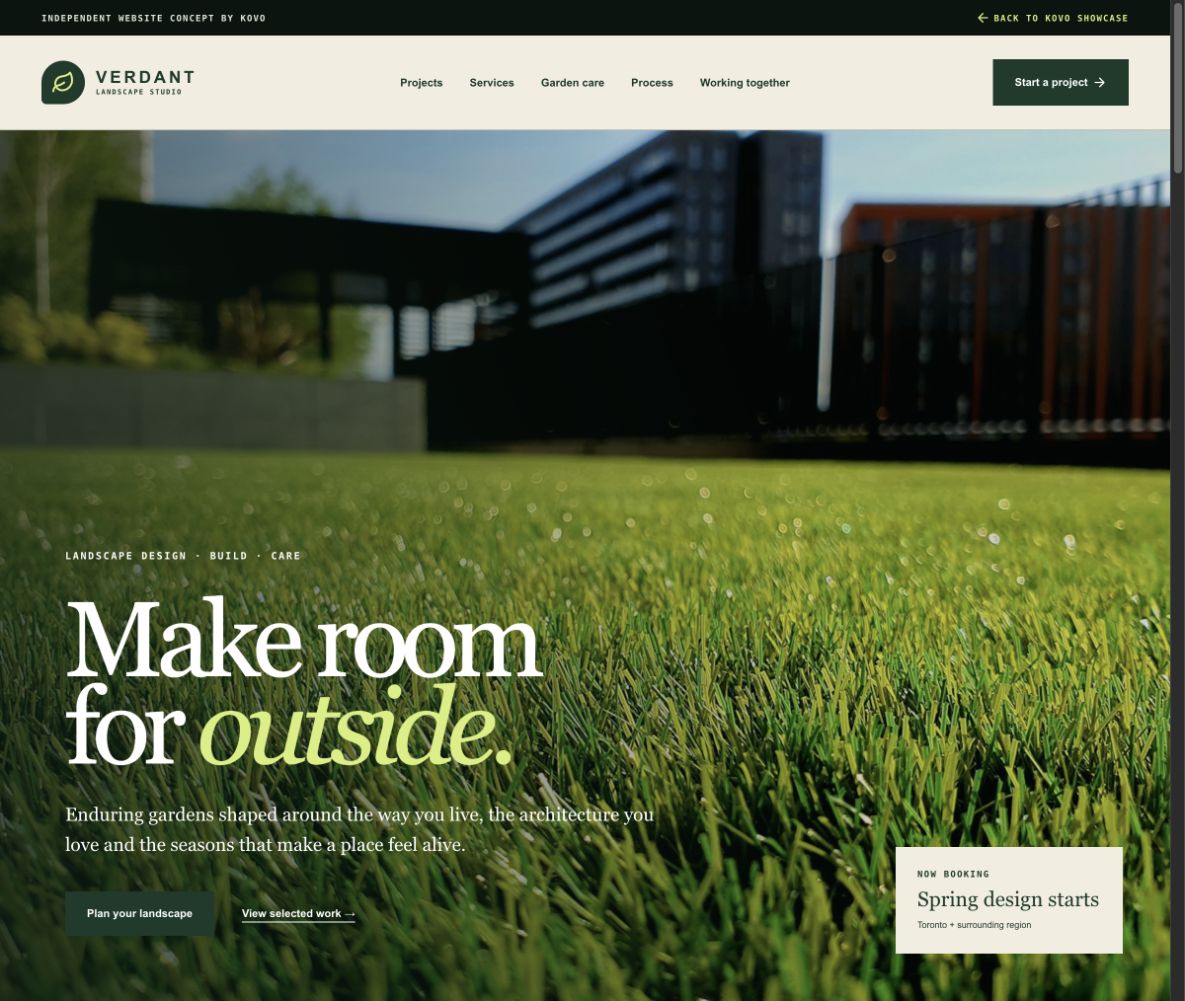 Verdant demo website preview
