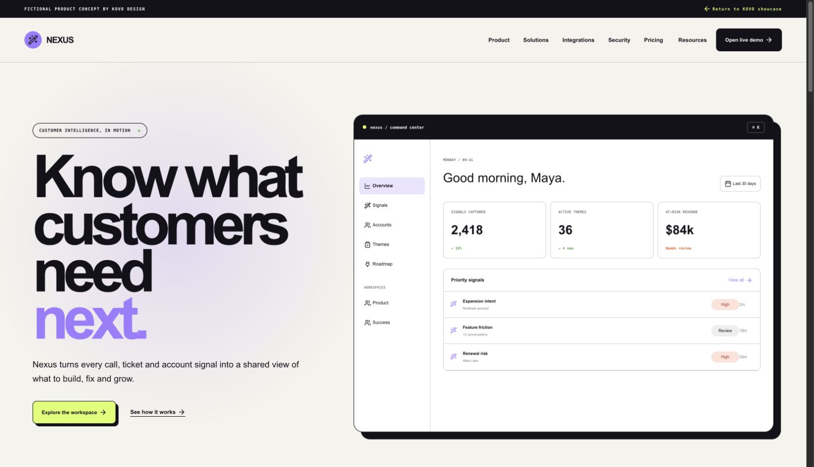 Nexus SaaS website preview